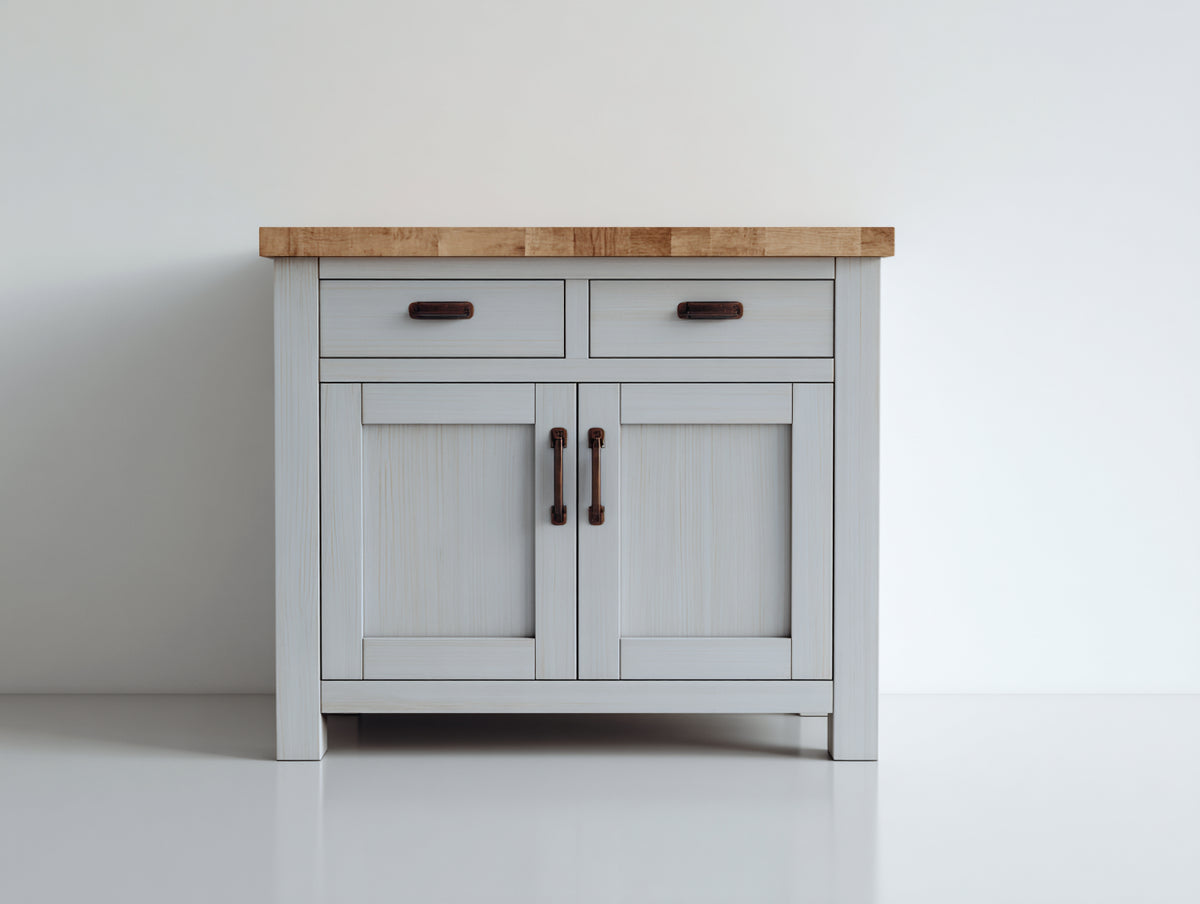 Aparadores de madera 120x40x85 cm - gris-marrón - diseño clásico para salón