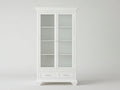 Vitrina de madera 100x40x180 cm - blanco - con puertas de cristal para salón