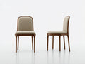 Sillas de comedor tapizadas 49x55x89 cm - beige-marrón - diseño contemporáneo con respaldo acolchado para comedor