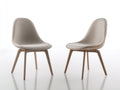 Set de 2 sillas de comedor tapizadas 52x58x84 cm - Beige y madera natural - Respaldo curvado y diseño moderno