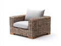 Sillones de ratán 97x91x83 cm - marrón grisáceo-gris claro - diseño contemporáneo con asiento acolchado para salón y terraza cubierta