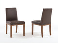 Sillas de comedor tapizadas 47x56x91 cm - marrón oscuro-madera natural - diseño contemporáneo con respaldo alto para comedor
