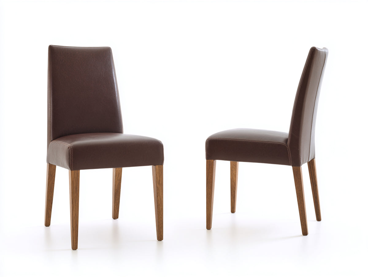 Sillas de comedor de cuero 50x60x85 cm - marrón - diseño moderno para comedor