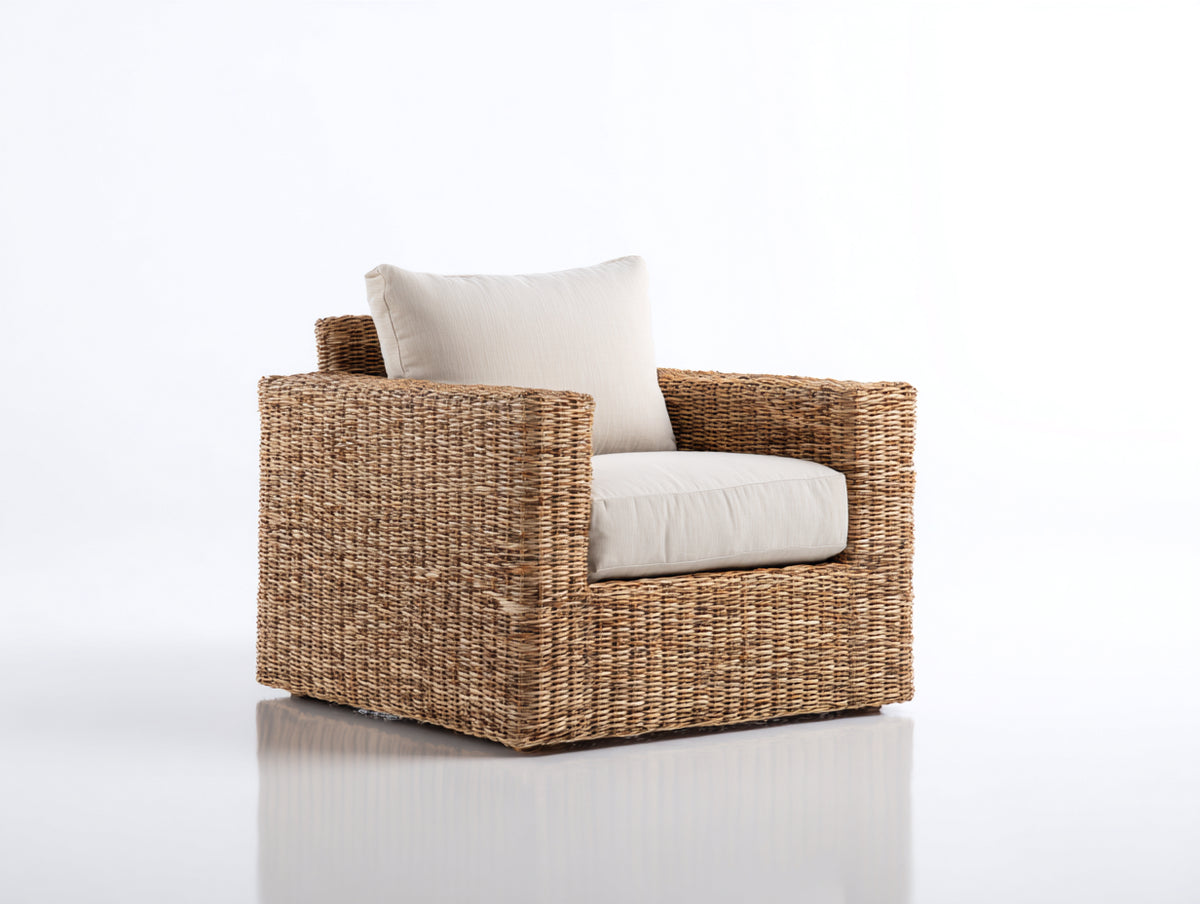 Sillones de ratán 95x85x75 cm - marrón natural - estilo artesanal para exterior