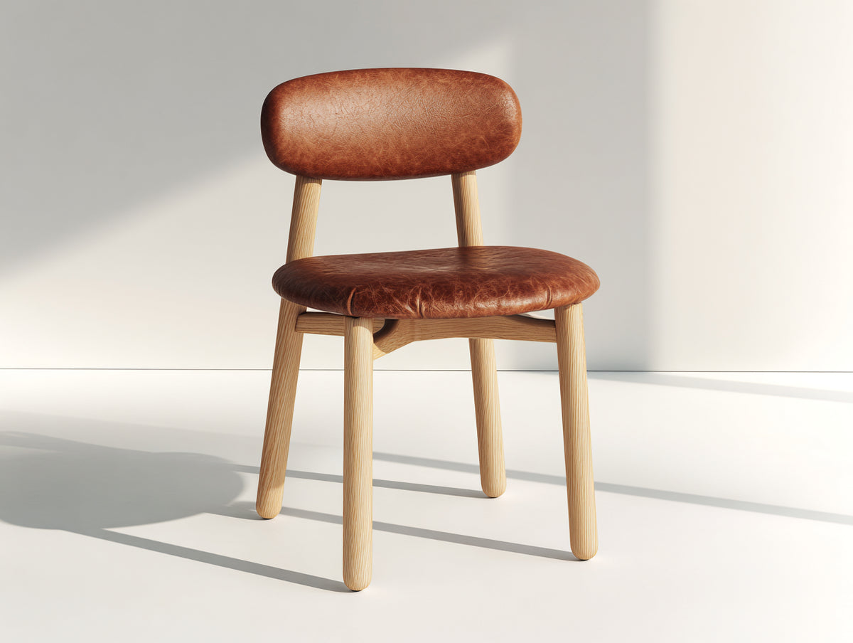Sillas de comedor - estructura de madera 48 x 55 x 82 cm - marrón-madera natural - diseño moderno con asiento y respaldo tapizados